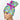 Snow Cone Summer High Bun Ponytail Scrub Cap