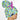 Snow Cone Summer High Bun Ponytail Scrub Cap
