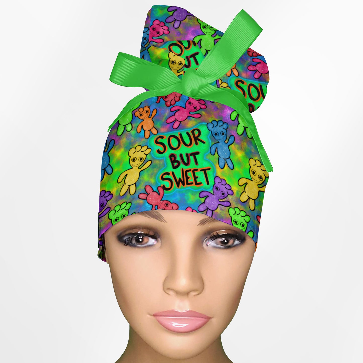 Sour Patch High Bun Ponytail Scrub Cap