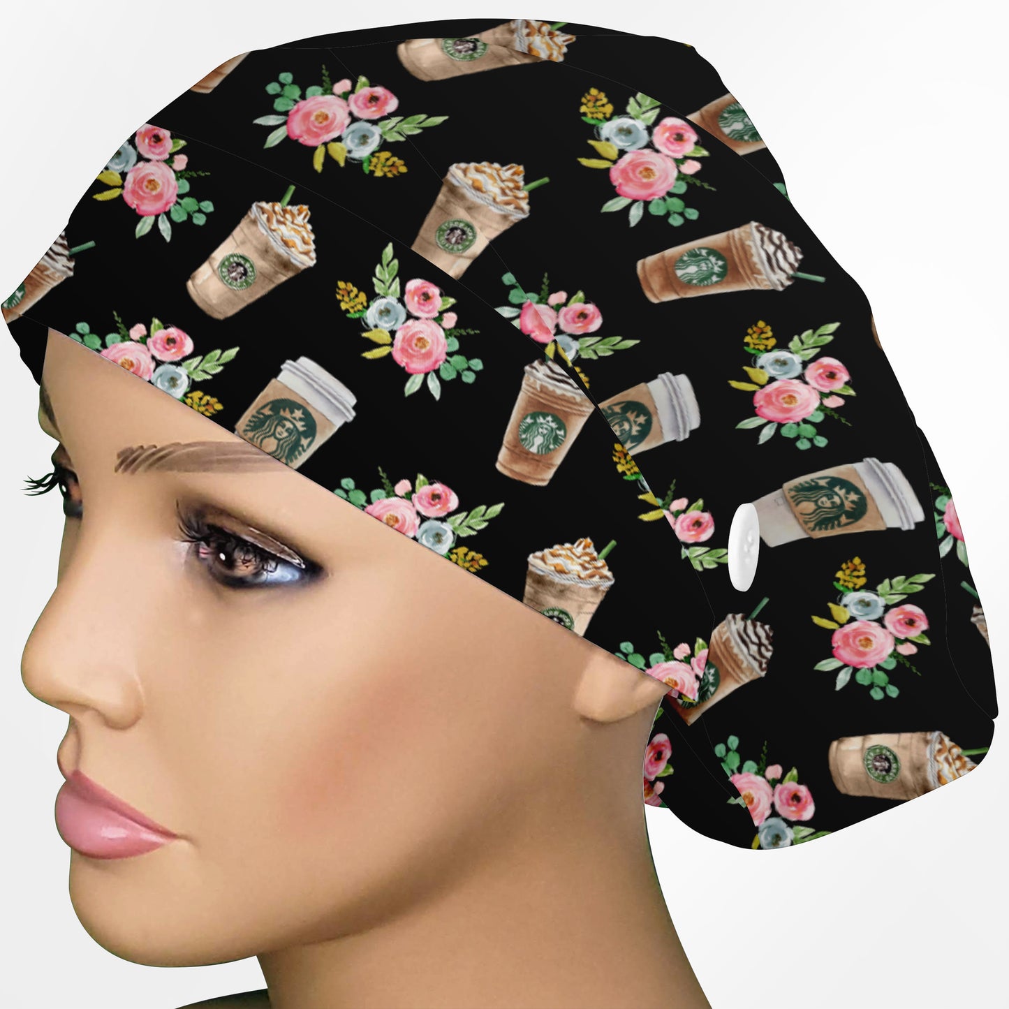 Brewed & Boujee Floral Euro Scrub Cap