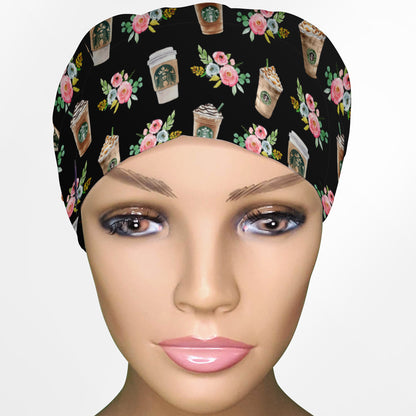 Brewed & Boujee Floral Euro Scrub Cap