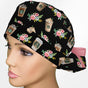 Brewed & Boujee Floral Ponytail Scrub Cap