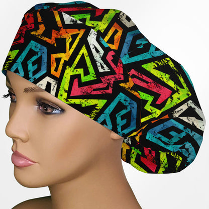 Street Art Bouffant Scrub Cap