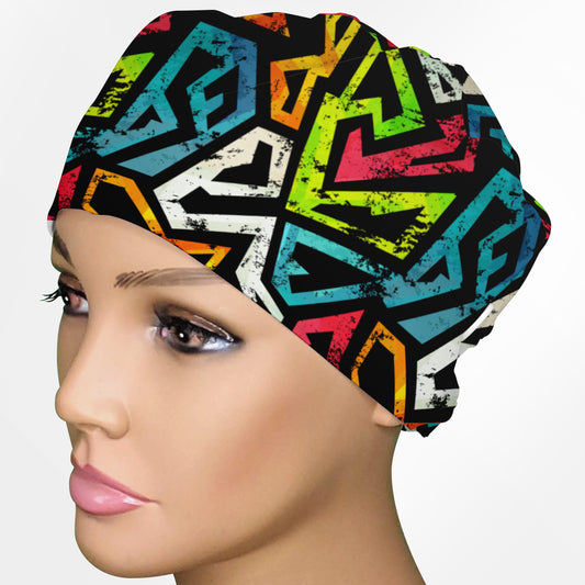 Street Art Low-Tie Surgeon Scrub Cap