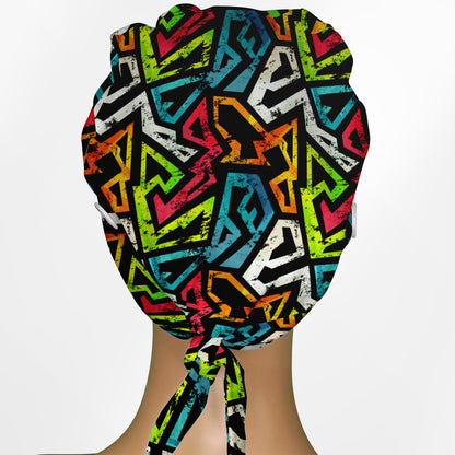 Street Art Low-Tie Surgeon Scrub Cap