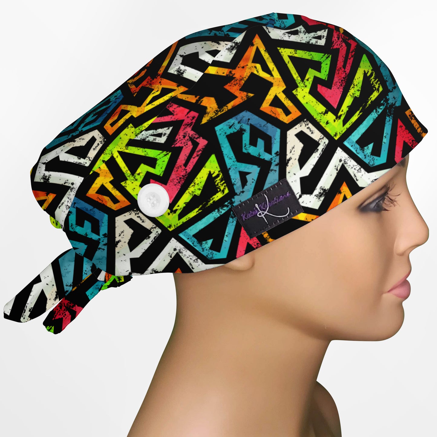 Street Art Low-Tie Surgeon Scrub Cap