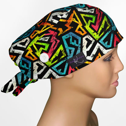 Street Art Low-Tie Surgeon Scrub Cap