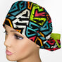 Street Art Ponytail Scrub Cap