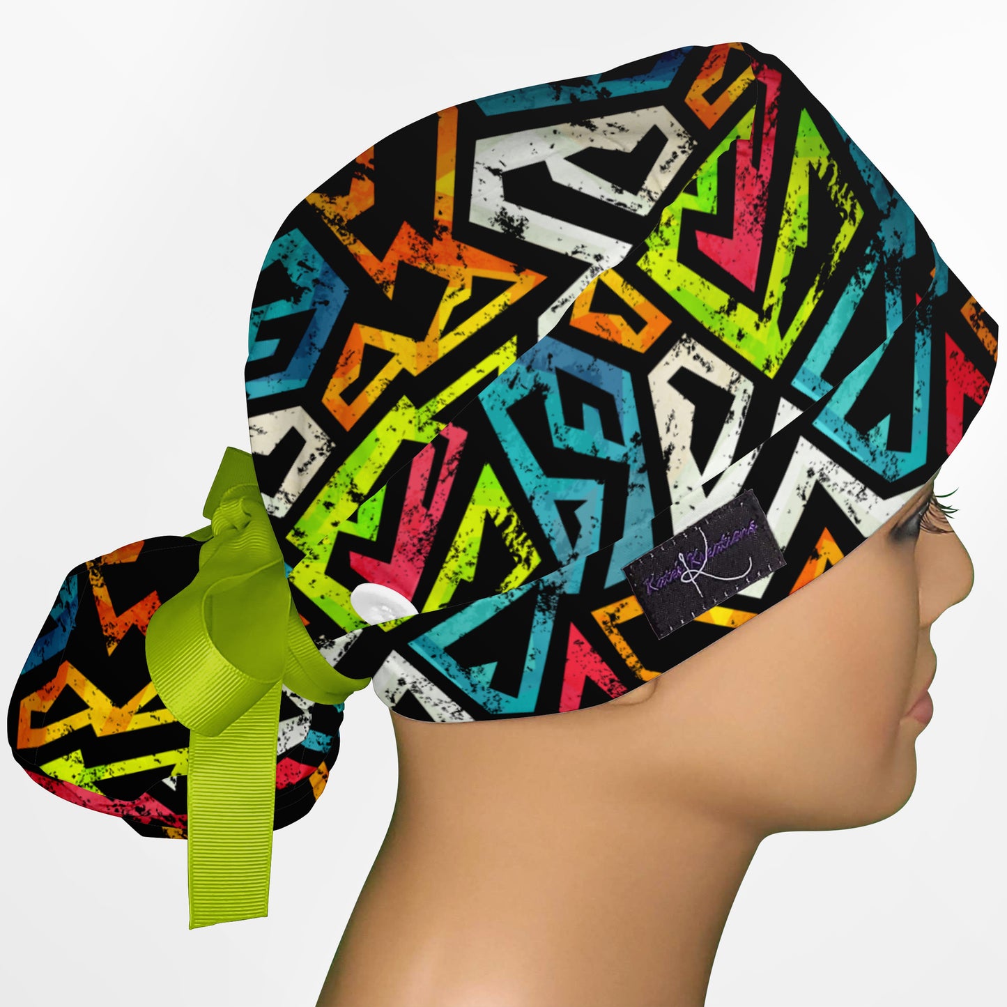 Street Art Ponytail Scrub Cap