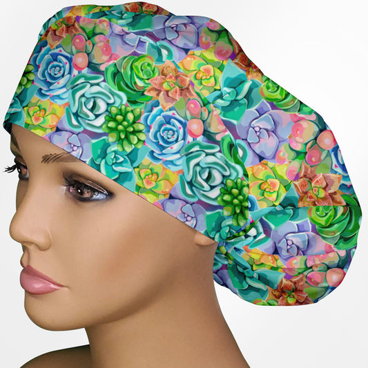 Succulents Bouffant Scrub Cap