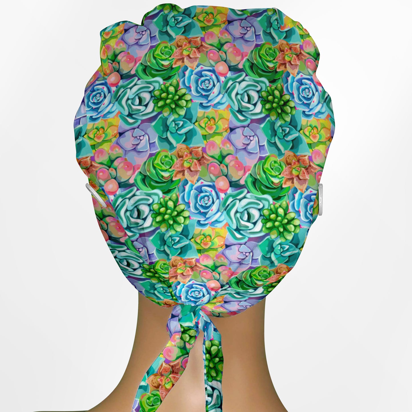 Succulents Low-Tie Surgeon Scrub Cap