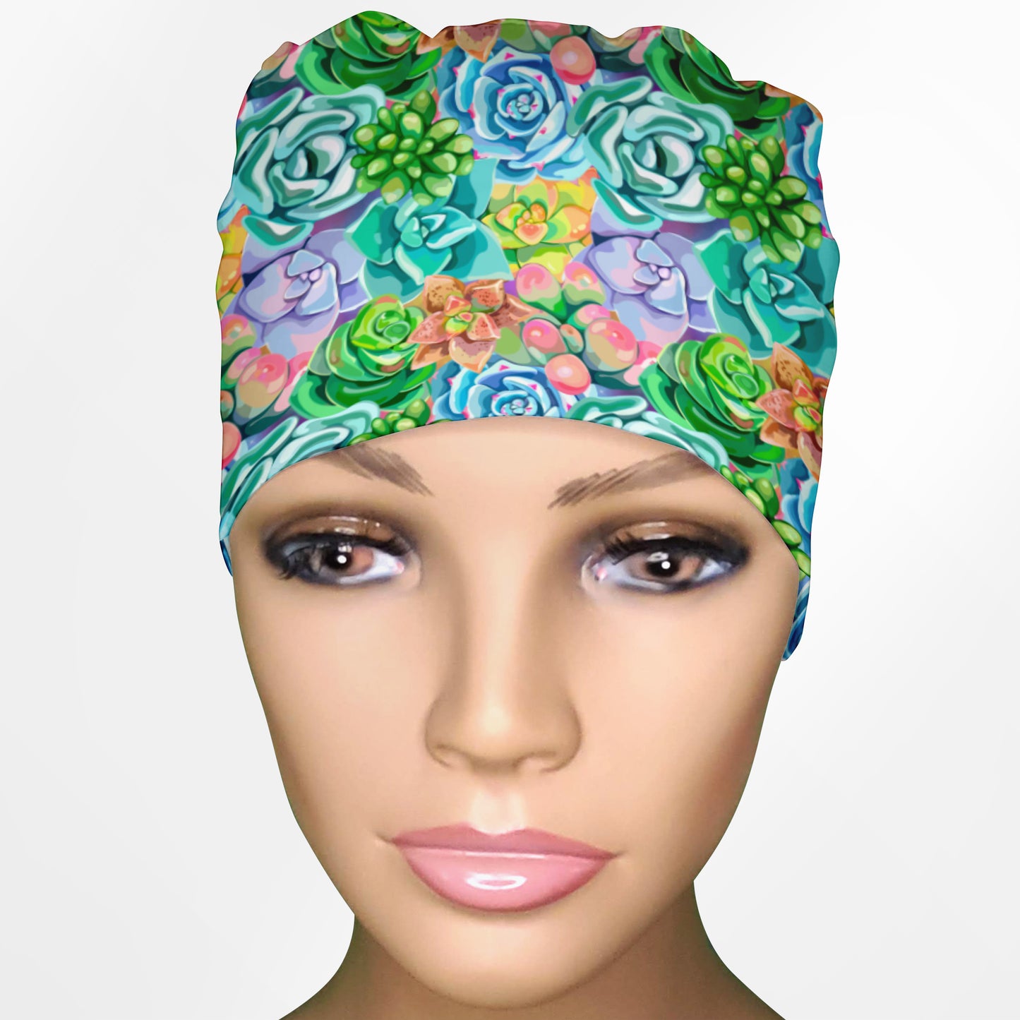 Succulents Low-Tie Surgeon Scrub Cap