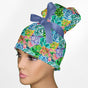 Succulents High Bun Ponytail Scrub Cap