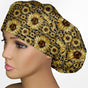 Sunflower Stripes Bouffant Scrub Cap