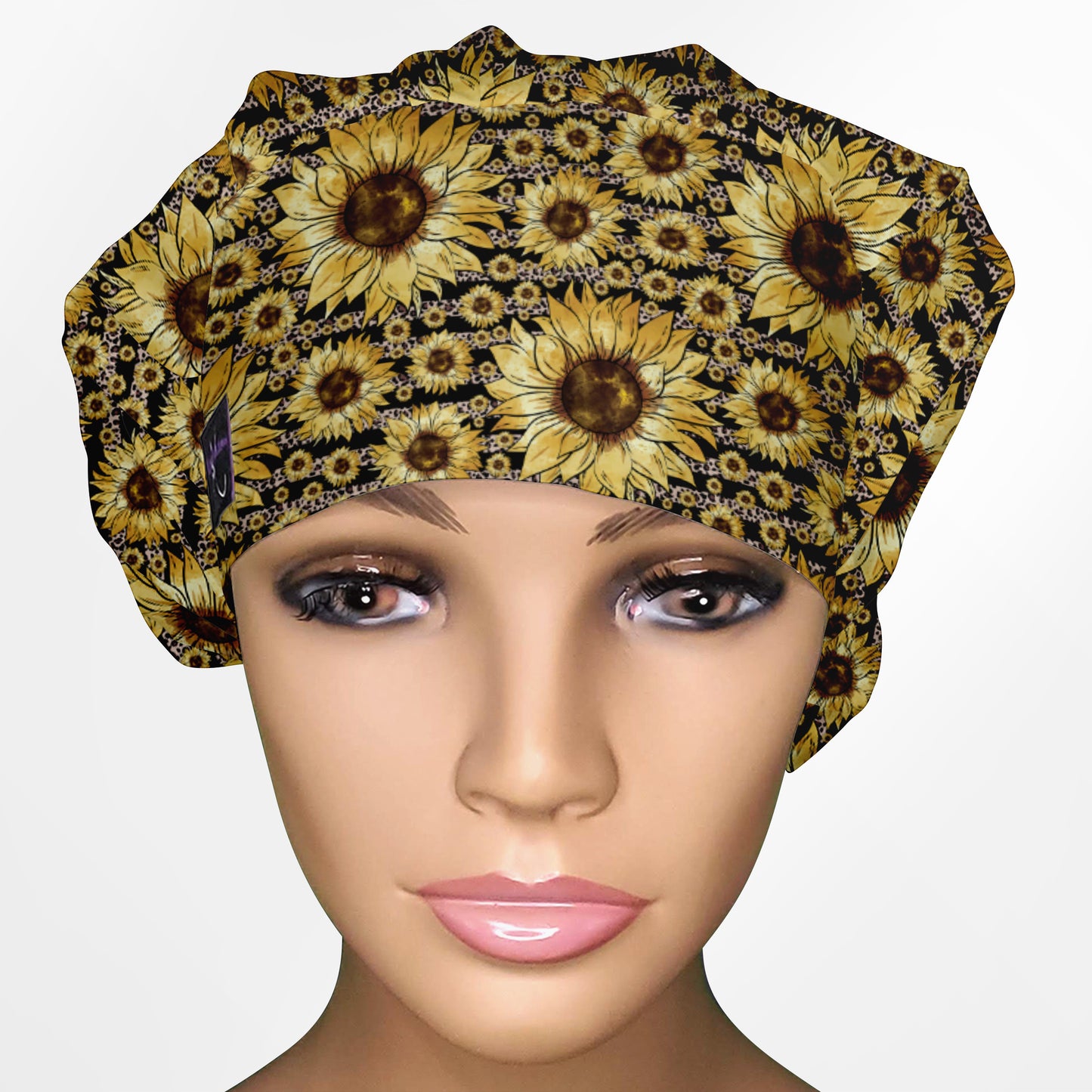 Sunflower Stripes Bouffant Scrub Cap