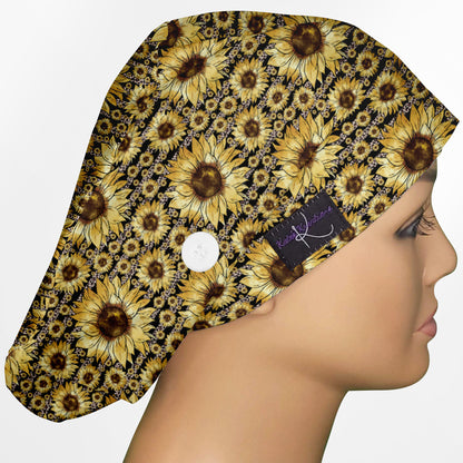 Sunflower Stripes Euro Scrub Cap