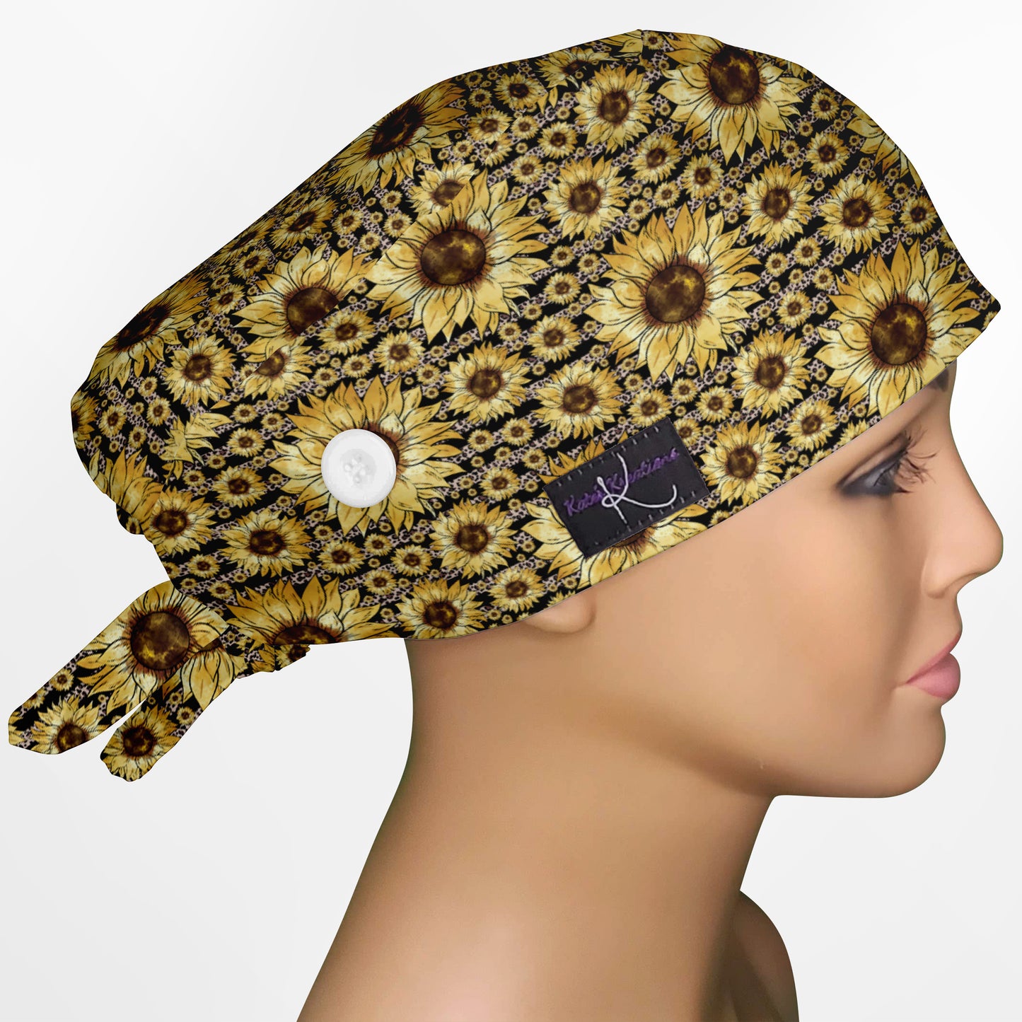 Sunflower Stripes Low-Tie Surgeon Scrub Cap