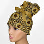 Sunflower Stripes High Bun Ponytail Scrub Cap