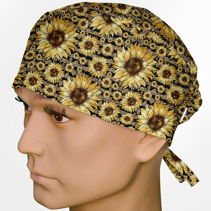 Sunflower Stripes Surgeon Scrub Cap