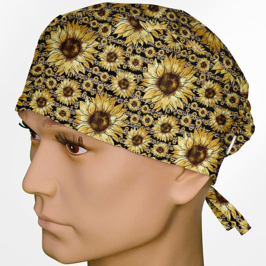 Sunflower Stripes Surgeon Scrub Cap
