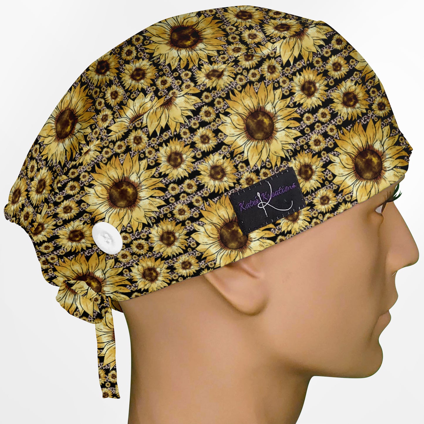 Sunflower Stripes Surgeon Scrub Cap