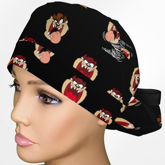 Furry Spin Ponytail Scrub Cap