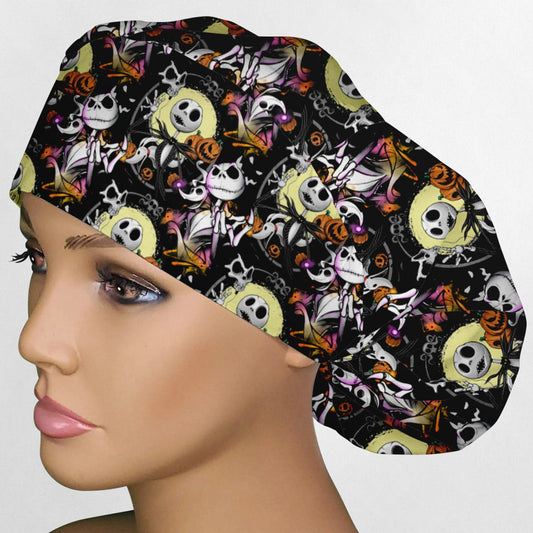 Fright Before Christmas Bouffant Scrub Cap