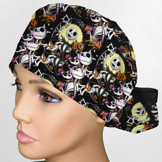 Fright Before Christmas Ponytail Scrub Cap