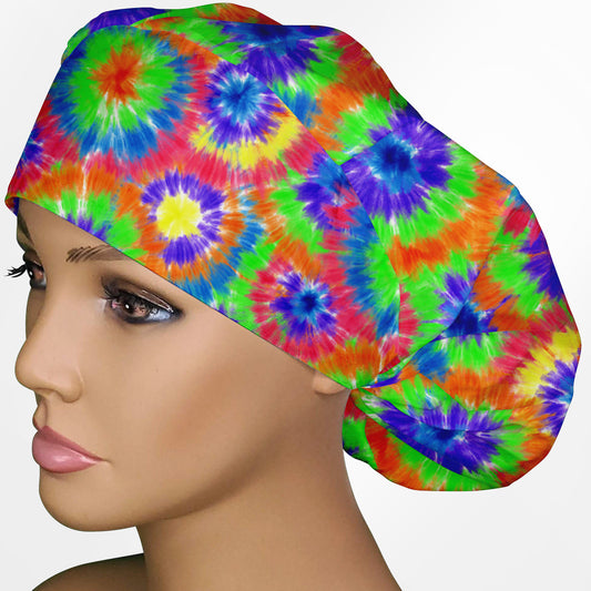 Tie Dye Bouffant Scrub Cap