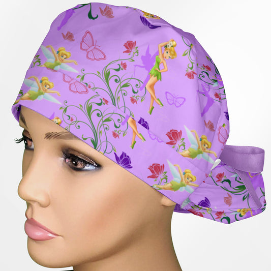 Garden Flicker Ponytail Scrub Cap
