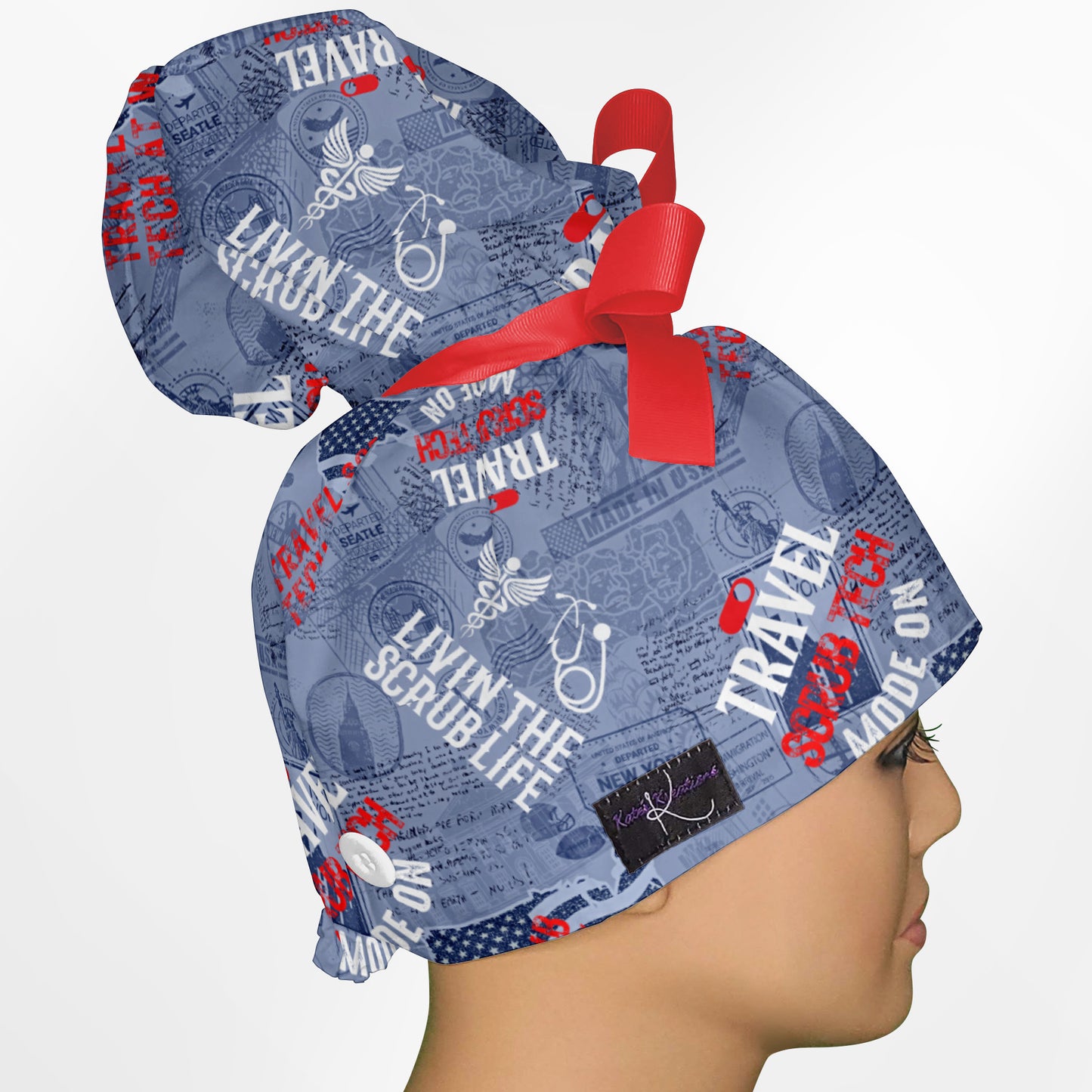 Travel Tech High Bun Ponytail Scrub Cap