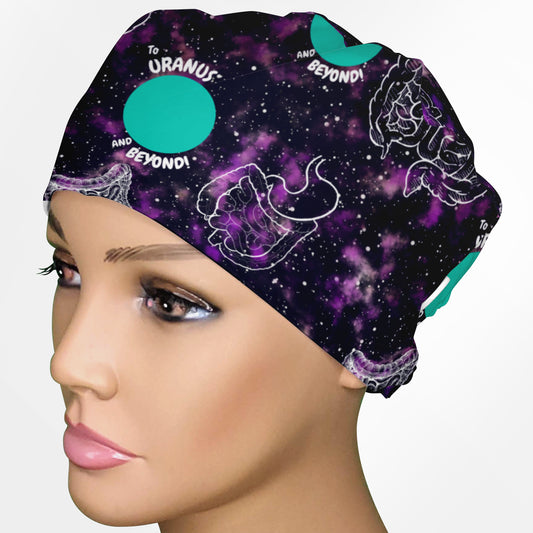 Uranus And Beyond Low-Tie Surgeon Scrub Cap