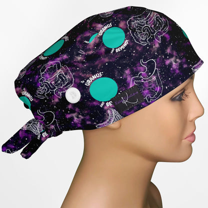 Uranus And Beyond Low-Tie Surgeon Scrub Cap