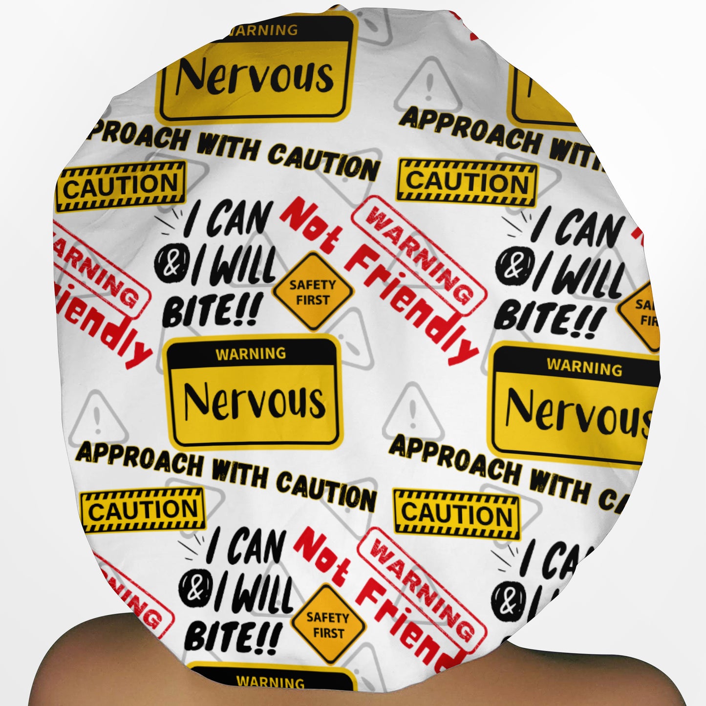 Warning Bouffant Scrub Cap
