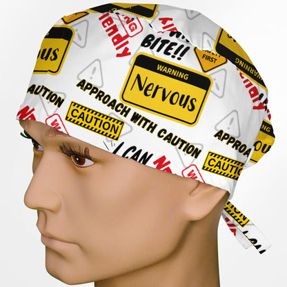 Warning Surgeon Scrub Cap