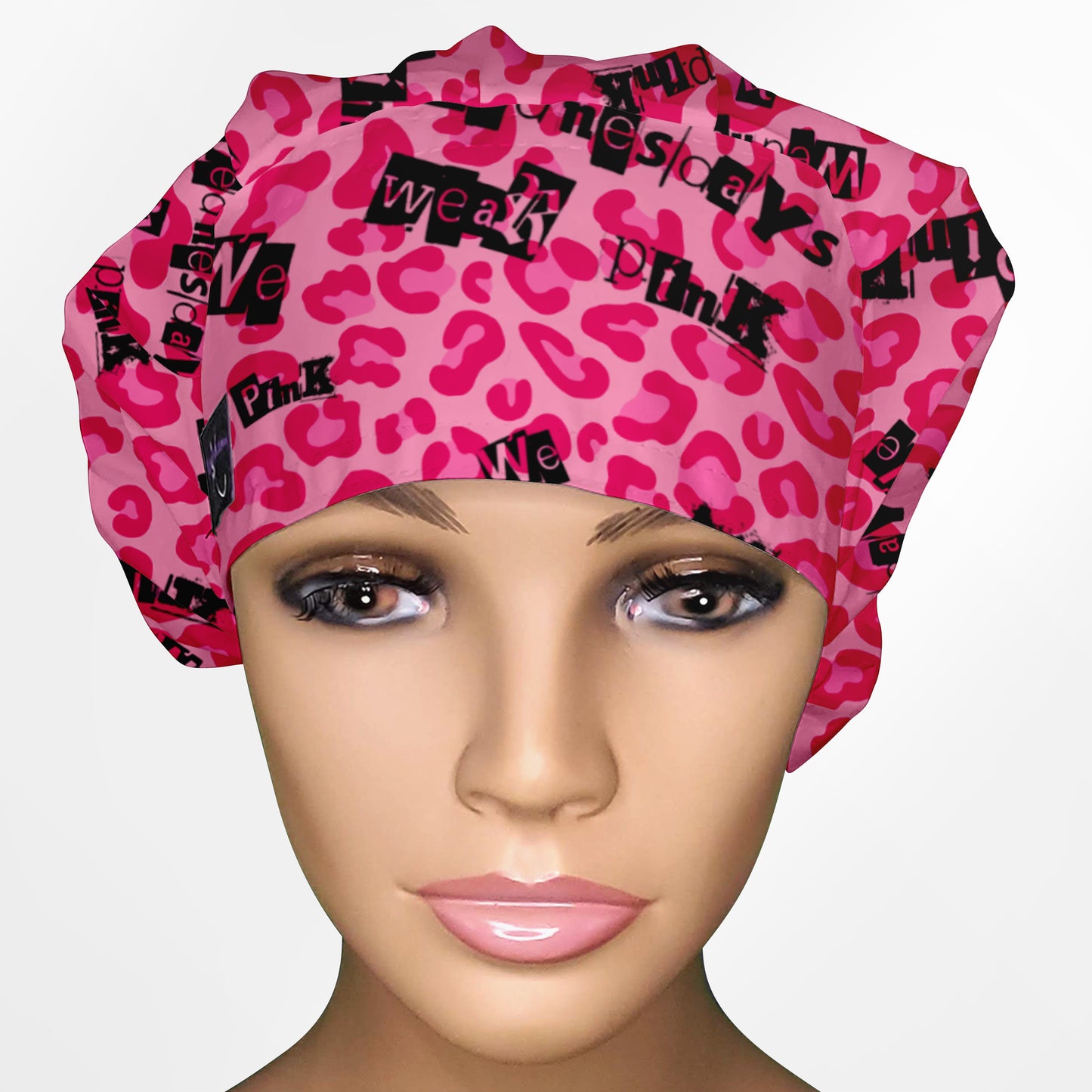 Wednesdays We Wear Pink Bouffant Scrub Cap