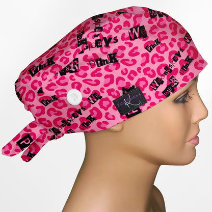 Wednesdays We Wear Pink Low-Tie Surgeon Scrub Cap