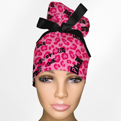 Wednesdays We Wear Pink High Bun Ponytail Scrub Cap
