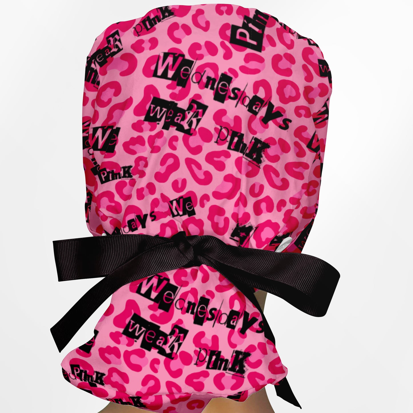 Wednesdays We Wear Pink Ponytail Scrub Cap
