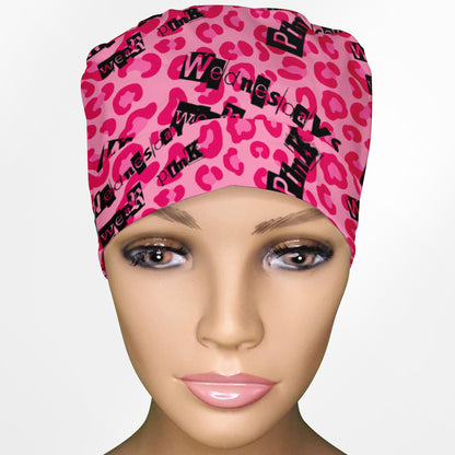 Wednesdays We Wear Pink Ponytail Scrub Cap