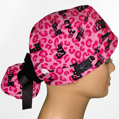 Wednesdays We Wear Pink Ponytail Scrub Cap