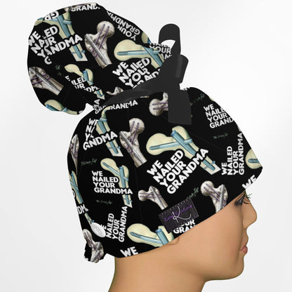 We Nailed Your Grandma High Bun Ponytail Scrub Cap