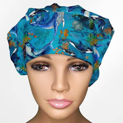 Whales Bouffant Scrub Cap