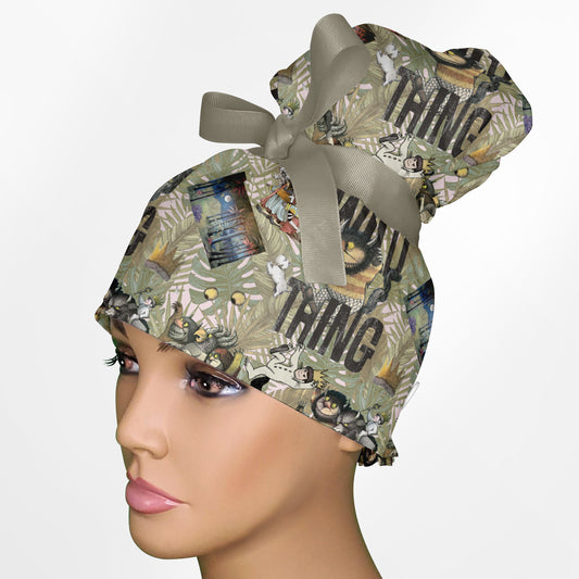 Where The Wild Things Are High Bun Ponytail Scrub Cap