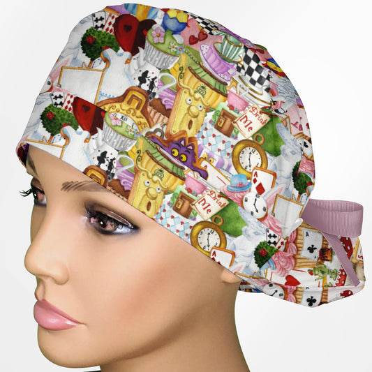 Wonderland Ponytail Scrub Cap