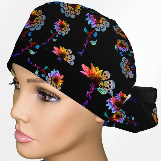 Zero Fucks Given Ponytail Scrub Cap